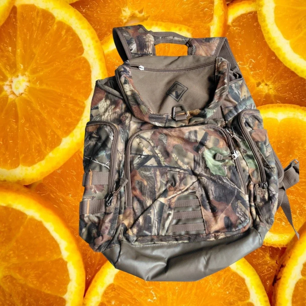 Leeds International Camo Backpack Tactical Outdoor Hiking Laptop Bag Brown
